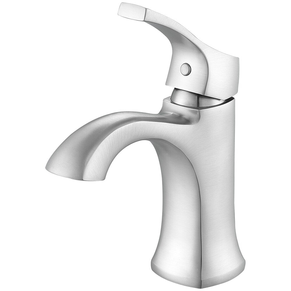 Robinet de salle de bain à levier unique de la série Morgan en nickel brossé