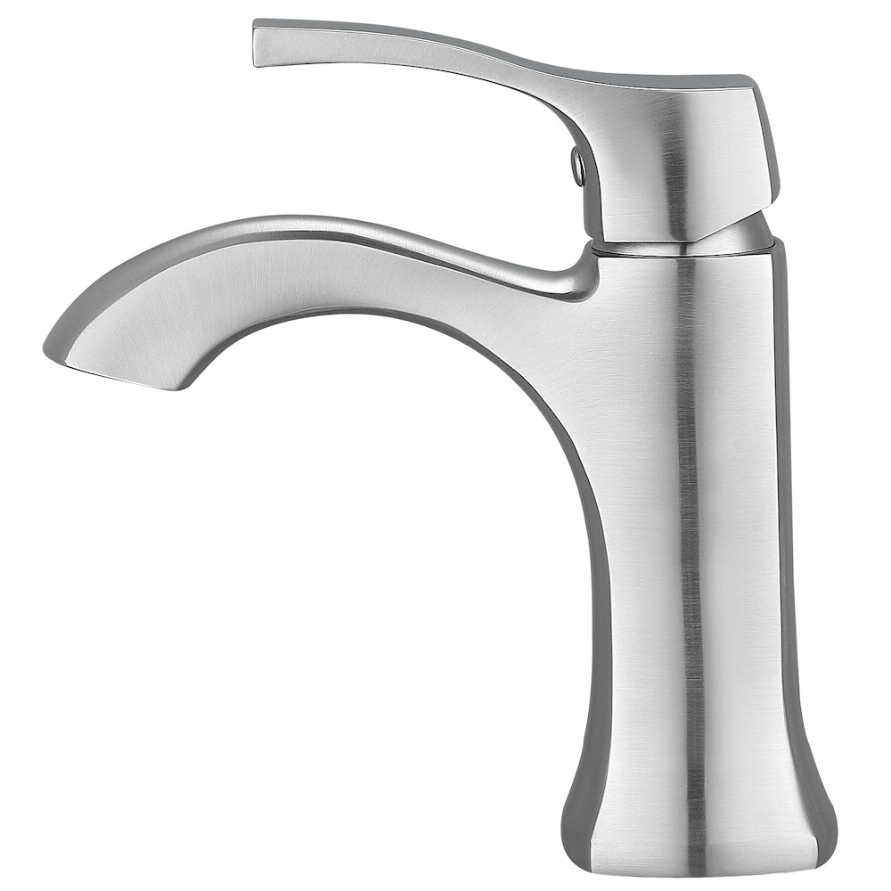 Robinet de salle de bain à levier unique de la série Morgan en nickel brossé