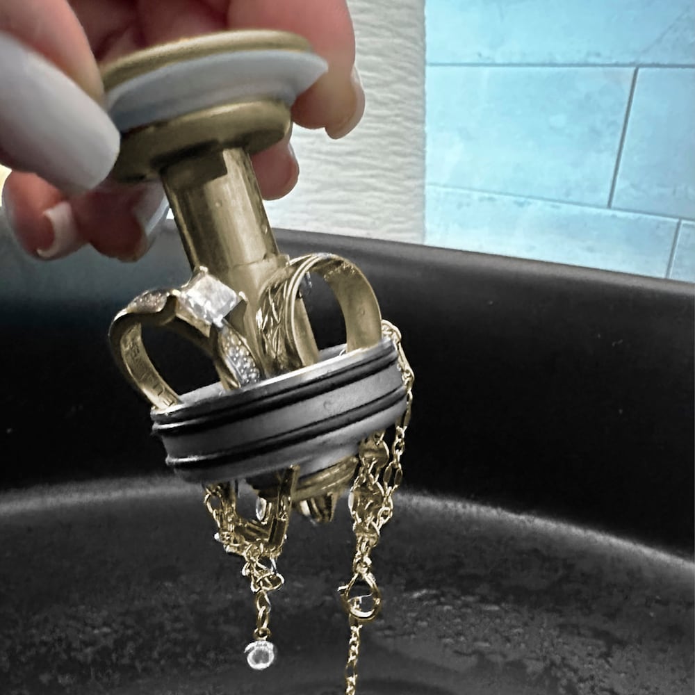 Brushed Gold Standard Pop-Up Vessel Sink Drain with Overflow
