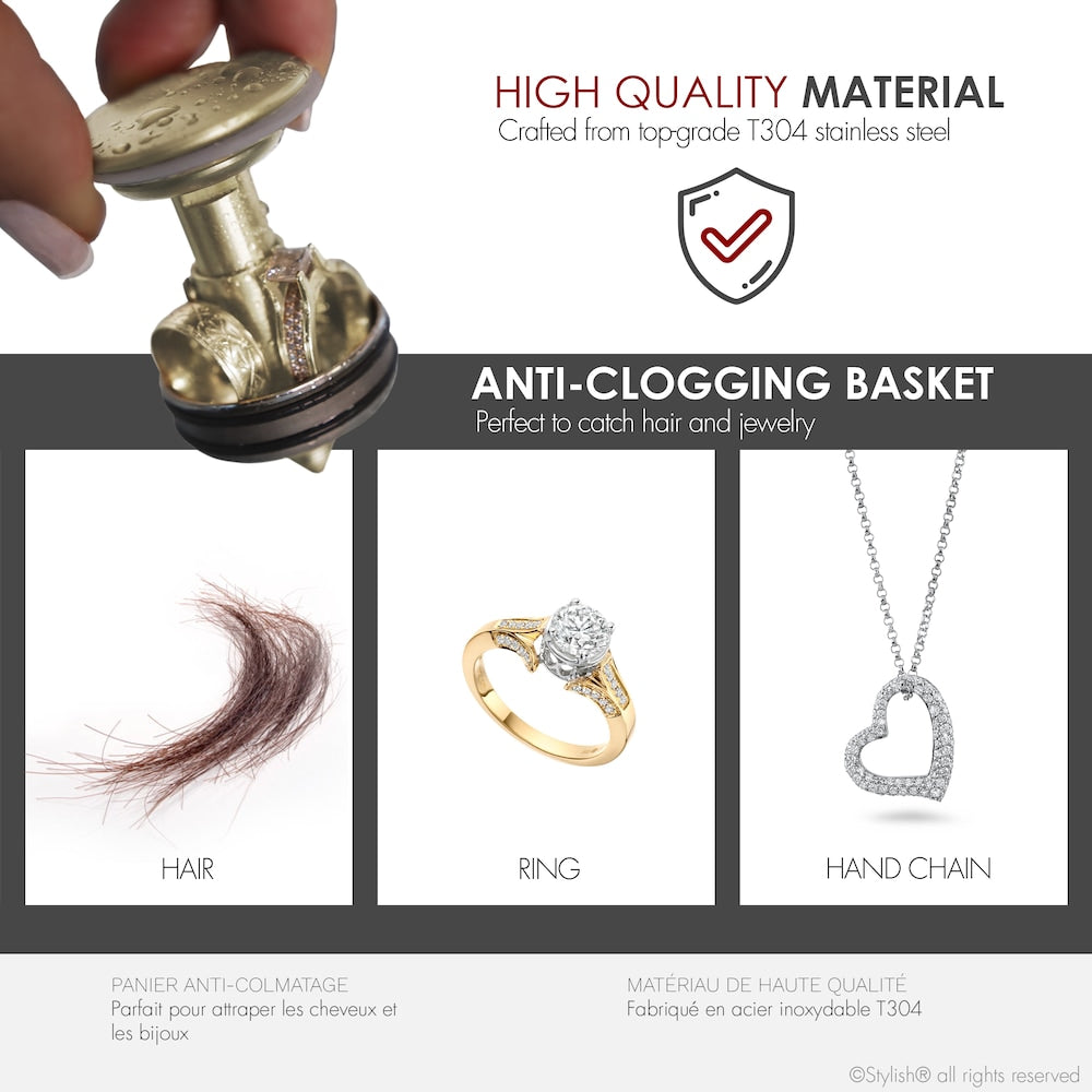 Brushed Gold Standard Pop-Up Vessel Sink Drain with Overflow