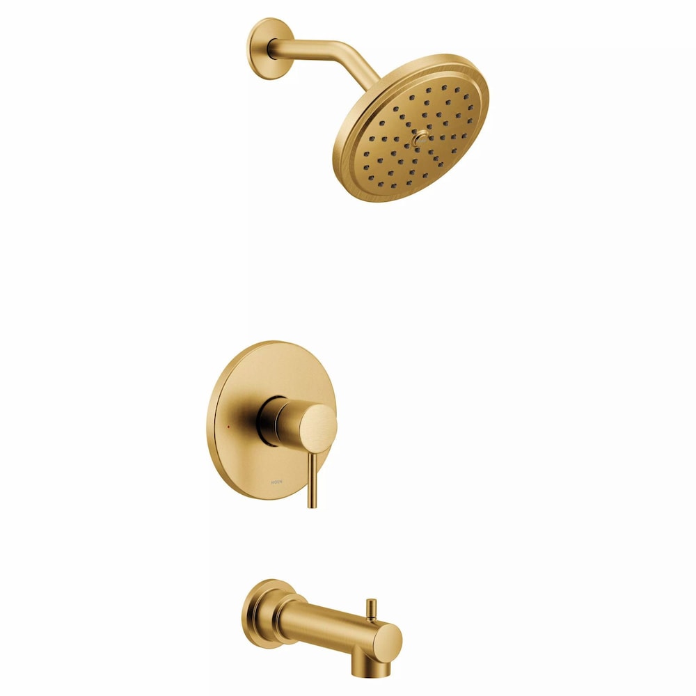 Align M-CORE 3-Series 1-Handle Eco-Performance Bathtub Shower Faucet Trim with Rain Shower Head in Brushed Gold (Valve Not Included)