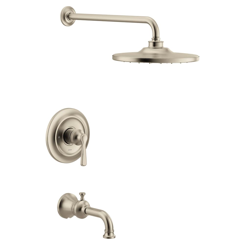 Garniture de robinet de baignoire-douche à 1 poignée Colinet M-CORE 3-Series avec pomme de douche à effet pluie en nickel brossé (robinet non inclus)