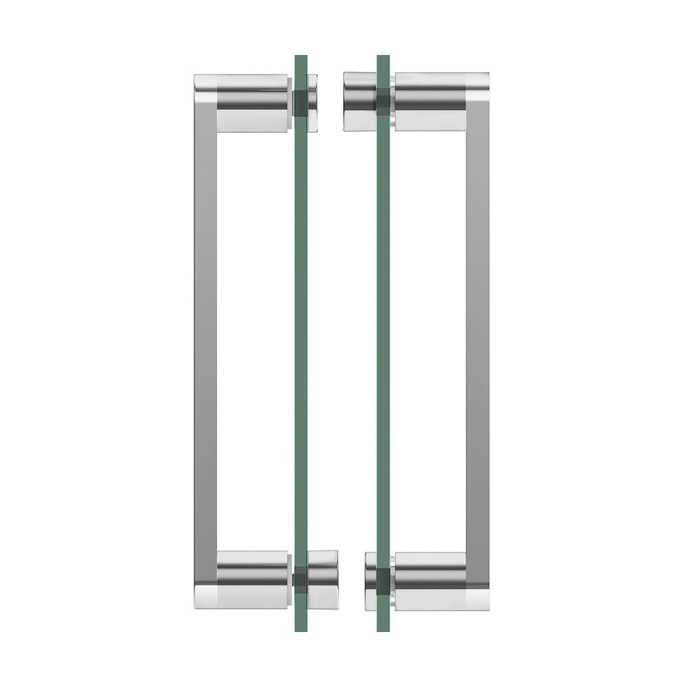 Porte de baignoire coulissante sans cadre Revelation Round 56 - 59L (largeur réglable) x 57H en noir mat avec verre transparent