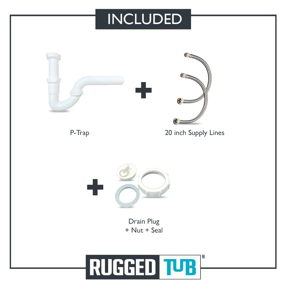 2-Handle Pull-Out Chrome Faucet with Stainless Steel Speedways, Hose Adapter, P-Trap
