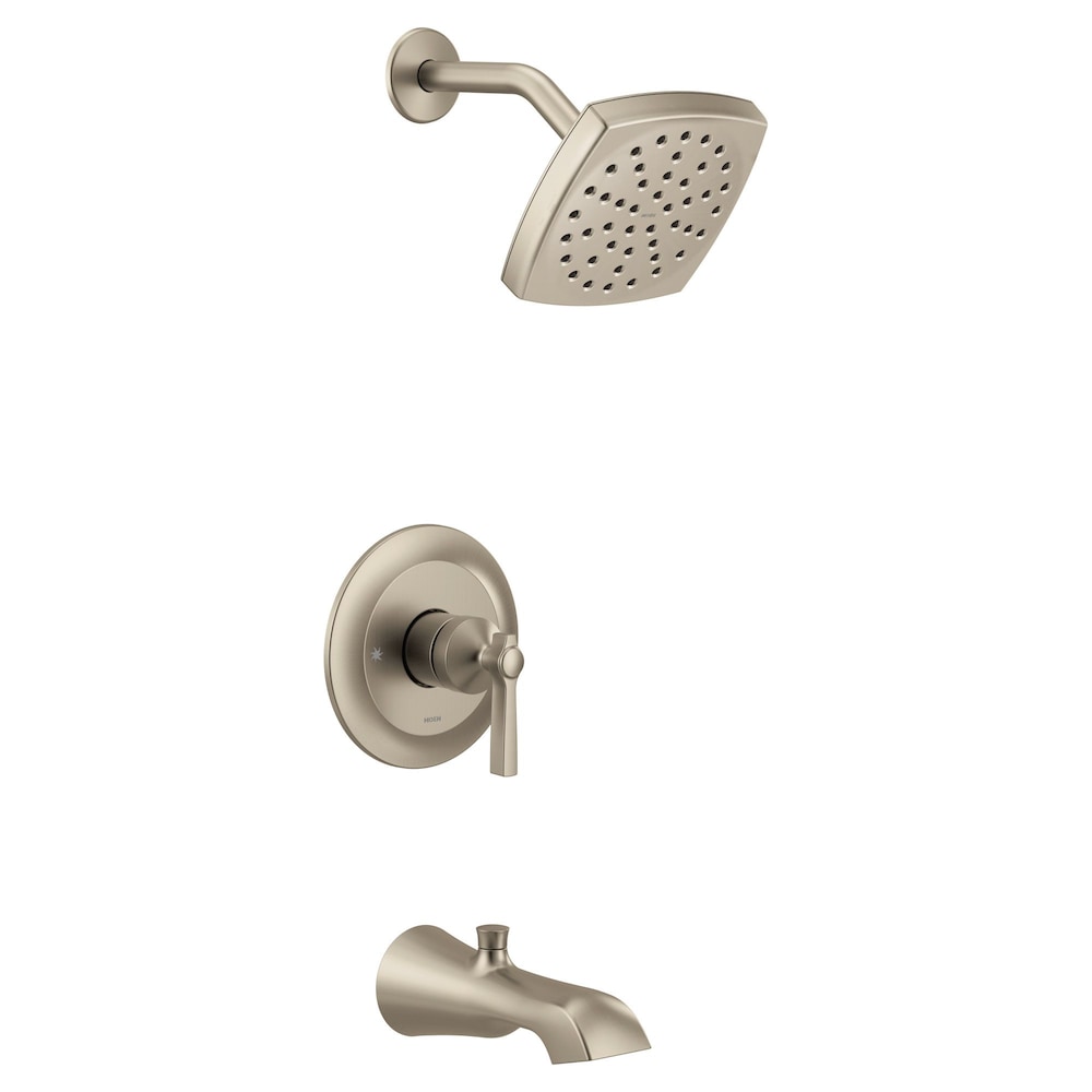 Ensemble de garniture de robinet de baignoire-douche éco-performant à 1 poignée Flara M-CORE 3-Series avec pomme de douche à effet pluie en nickel brossé (robinet non inclus)