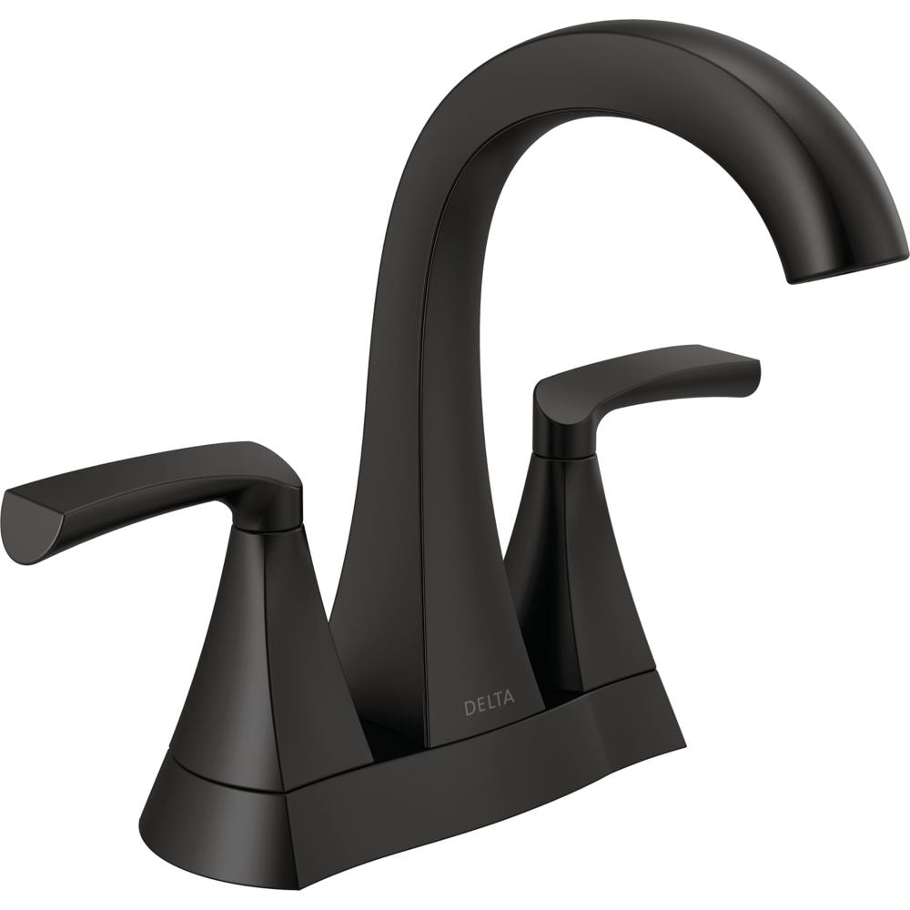 Robinet de lavabo de salle de bain à 2 poignées Pierce de 4 pouces en noir mat