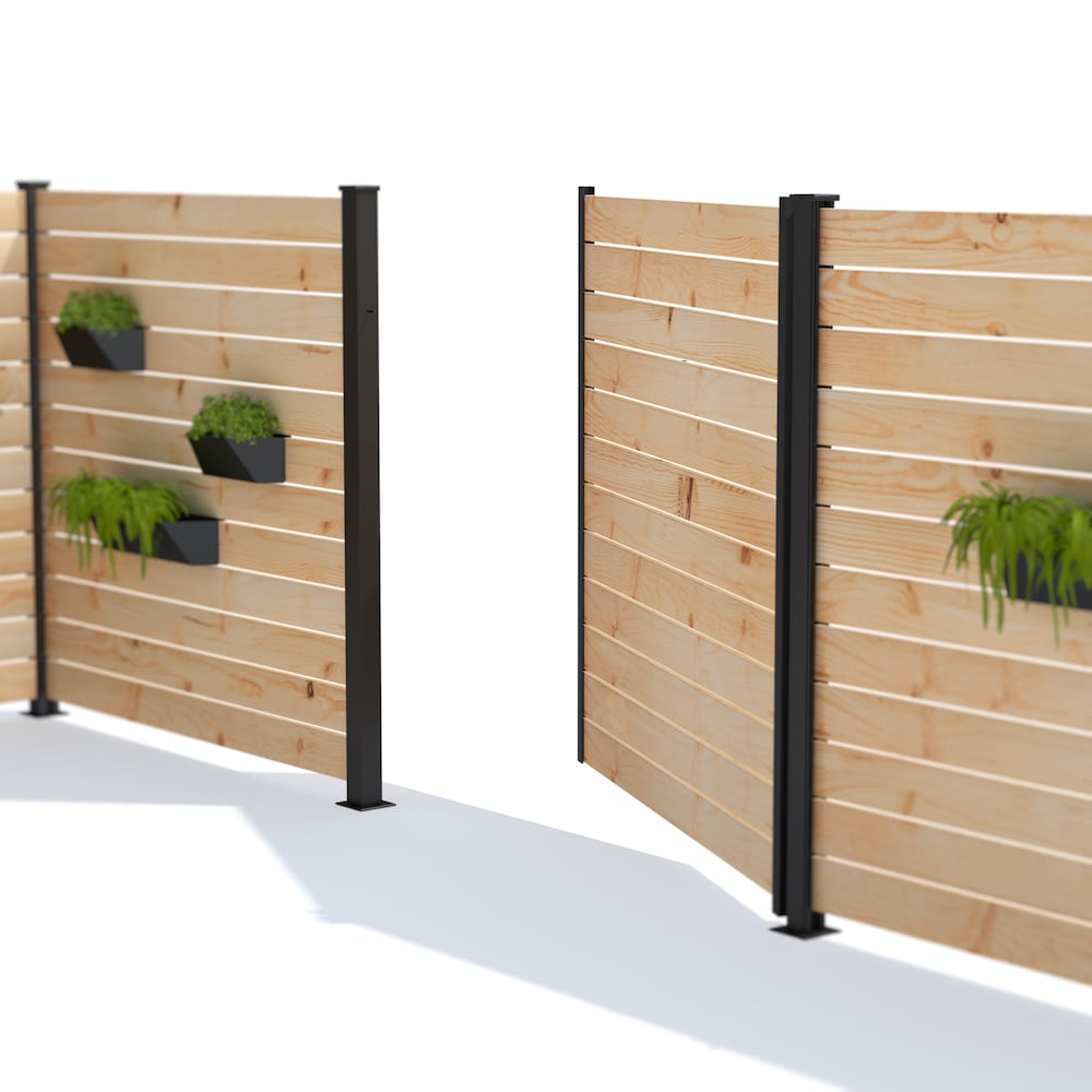 72" Aluminum Gate Frame Kit for Horizontal Boards Black