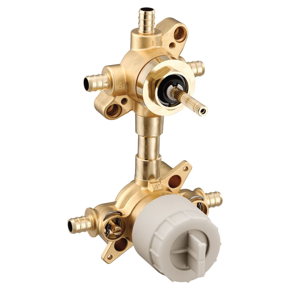 M-CORE 3-Series Mixing Valve with 3 or 6 Function Integrated Transfer Valve with Crimp Ring PEX Connections and Stops