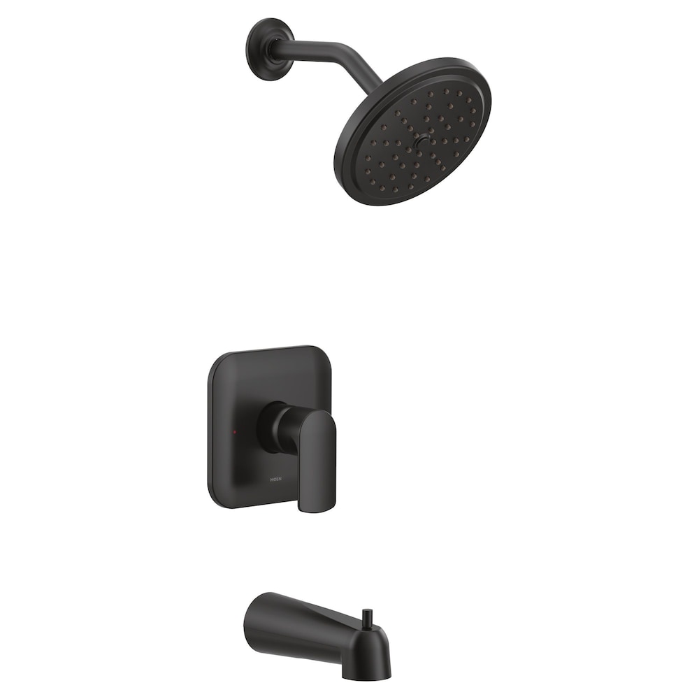 Ensemble de garniture de robinet de baignoire-douche éco-performant à 1 poignée Rizon M-CORE 3-Series avec pomme de douche à effet pluie en noir mat (robinet non inclus)