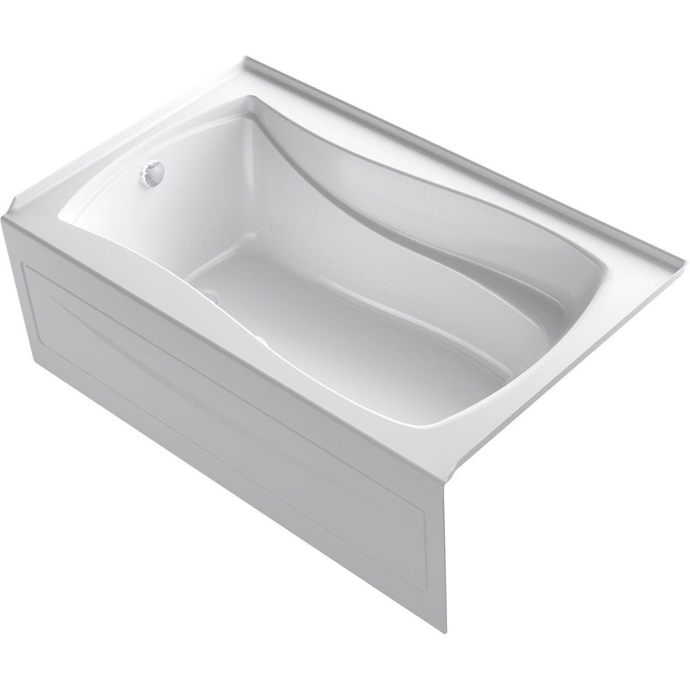 Mariposa 60-inch X 36-inch Integral Apron Heated Bubblemassage Air Bath with Left-Hand Drain in White