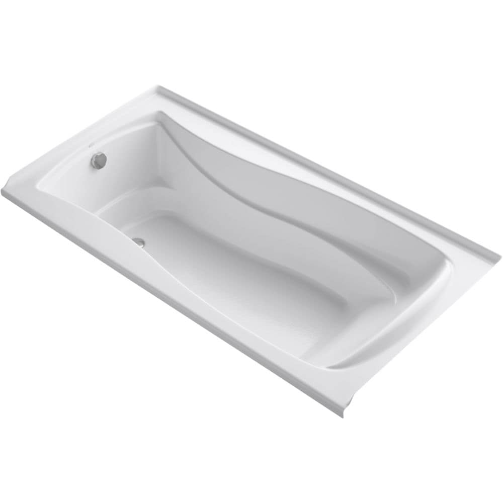 Mariposa 72-inch X 36-inch Integral Flange Heated Bubblemassage Air Bath in White