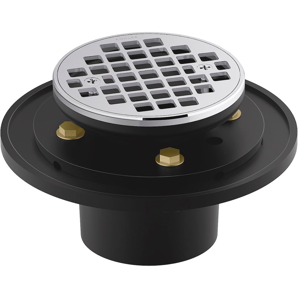 Clearflo Round Brass Tile-inch Shower Drain