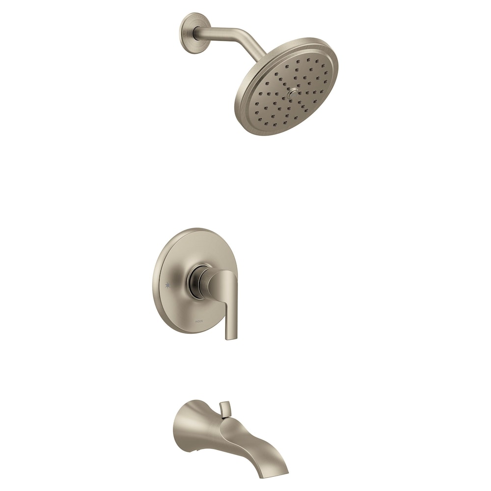 Doux M-CORE 3-Series 1-Handle Bathtub Shower Faucet Trim with Rain Shower Head in Brushed Nickel (Valve Not Included)