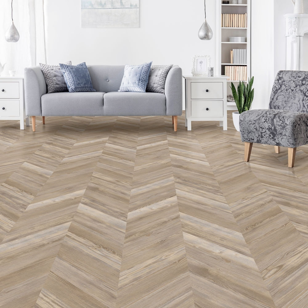 Boardwalk Pine 12.01-inch x 28.28-inch Chevron Luxury Vinyl Plank Flooring (18.87 sq. ft. / case)