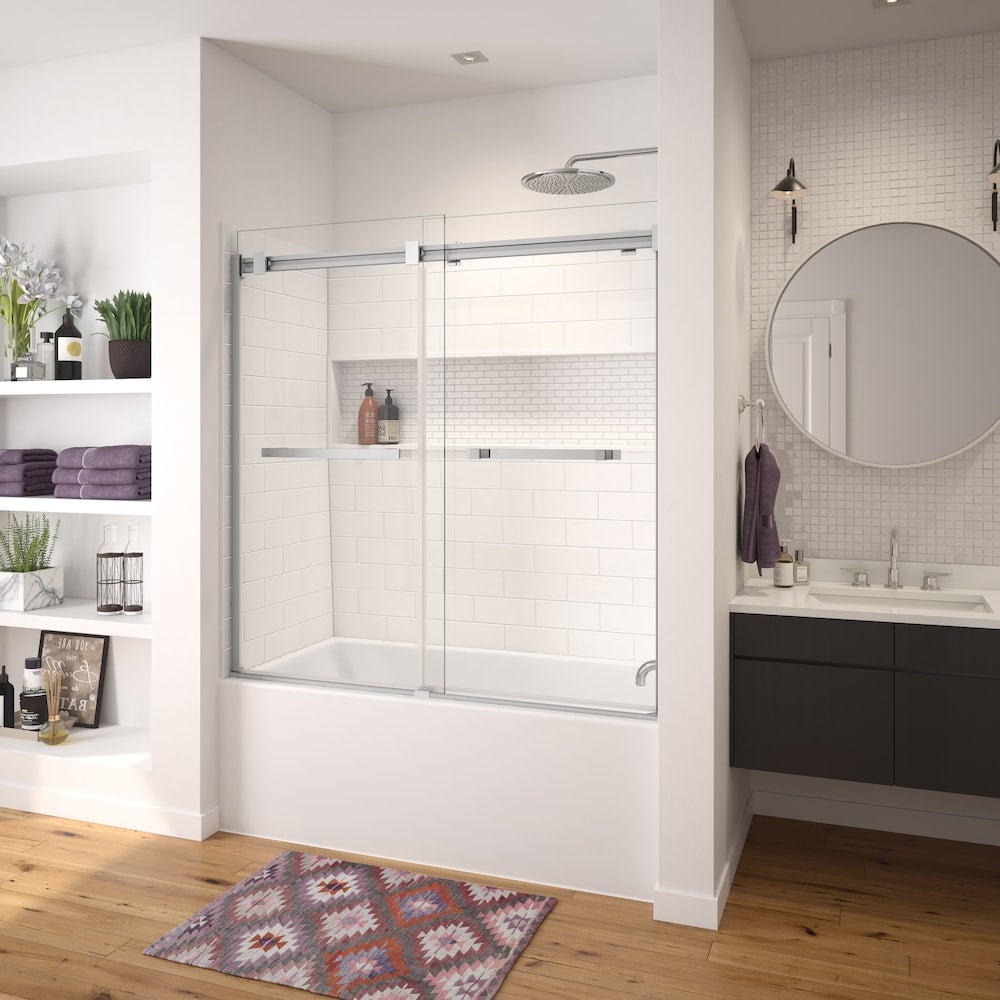 Baignoire en alcôve rectangulaire Nomad 60L x 30W x 18H AcrylX en blanc, drain à droite, avec profondeur de trempage de 12 5/8 pouces