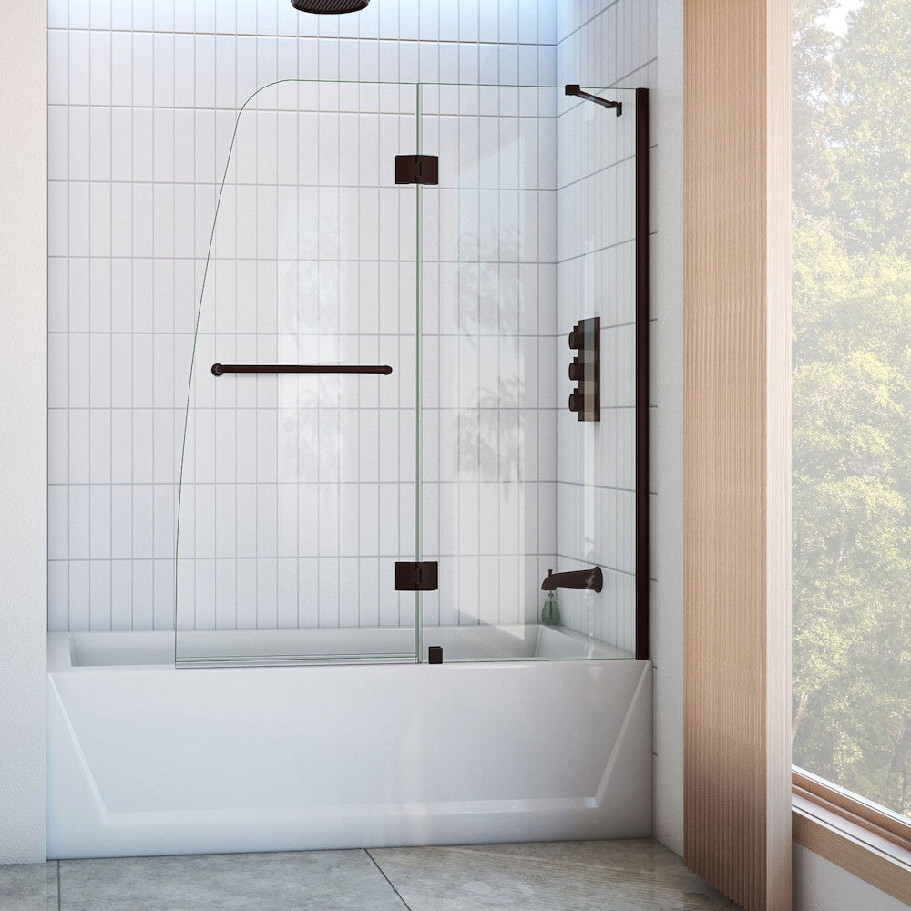 Aqua 48 inch W x 58 inch H Hinged Tub Door in Oil Rubbed Bronze