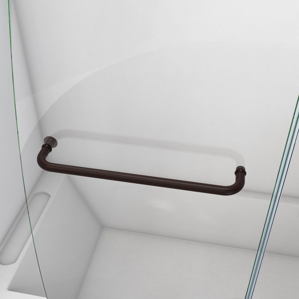 Porte de baignoire à charnière Aqua 48 po L x 58 po H en bronze huilé