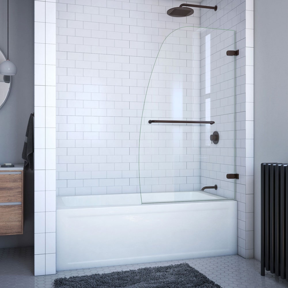 Aqua Uno 34 inch W x 58 inch H Hinged Tub Door in Oil Rubbed Bronze
