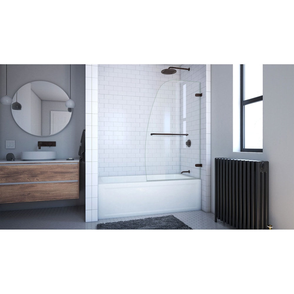 Aqua Uno 34 inch W x 58 inch H Hinged Tub Door in Oil Rubbed Bronze