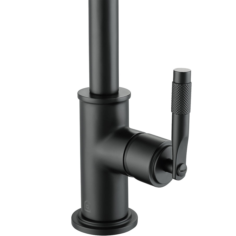 Industria Series Single Lever Bathroom Faucet in Matte Black
