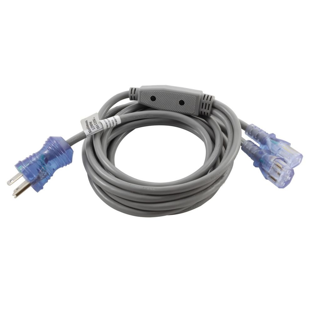 10A 10FT 18/3 Medical Hospital Grade Y Power Cord with (2) IEC C13