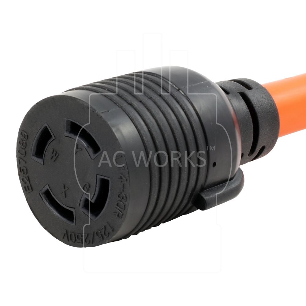 1.5FT NEMA 14-30P 30A 4-Prong Dryer Plug to L14-30R 4-Prong 30A Generator Locking Female