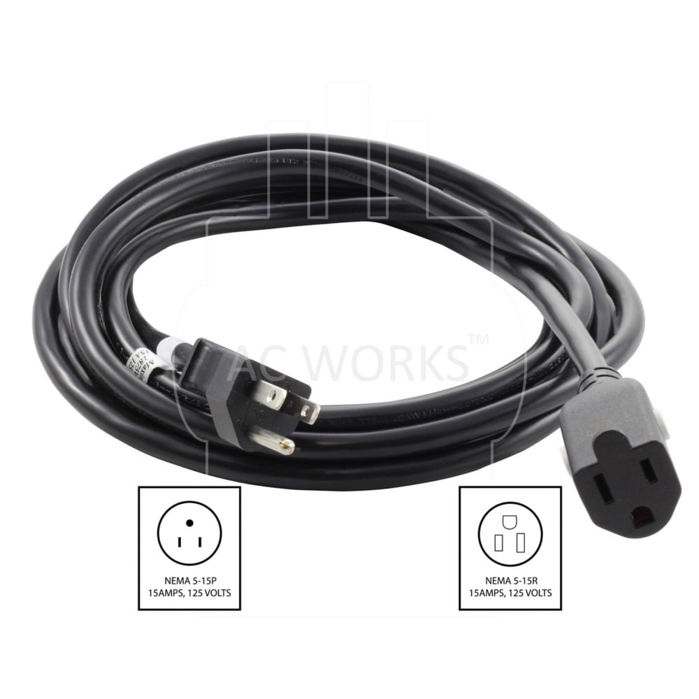 Household 15A Extension Cord with Locking Female Connector