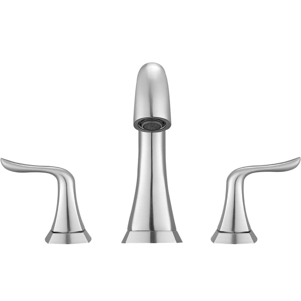 Robinet de salle de bain à large bec Scarlett en nickel brossé
