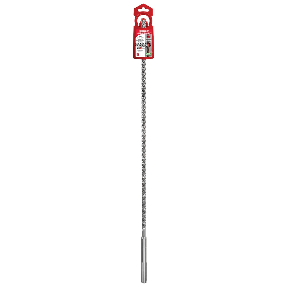 Rebar Demon Foret à percussion à tête entièrement en carbure SDS-Max à 4 couteaux, 1/2 po x 24 po x 29 po pour le perçage du béton/des barres d'armature