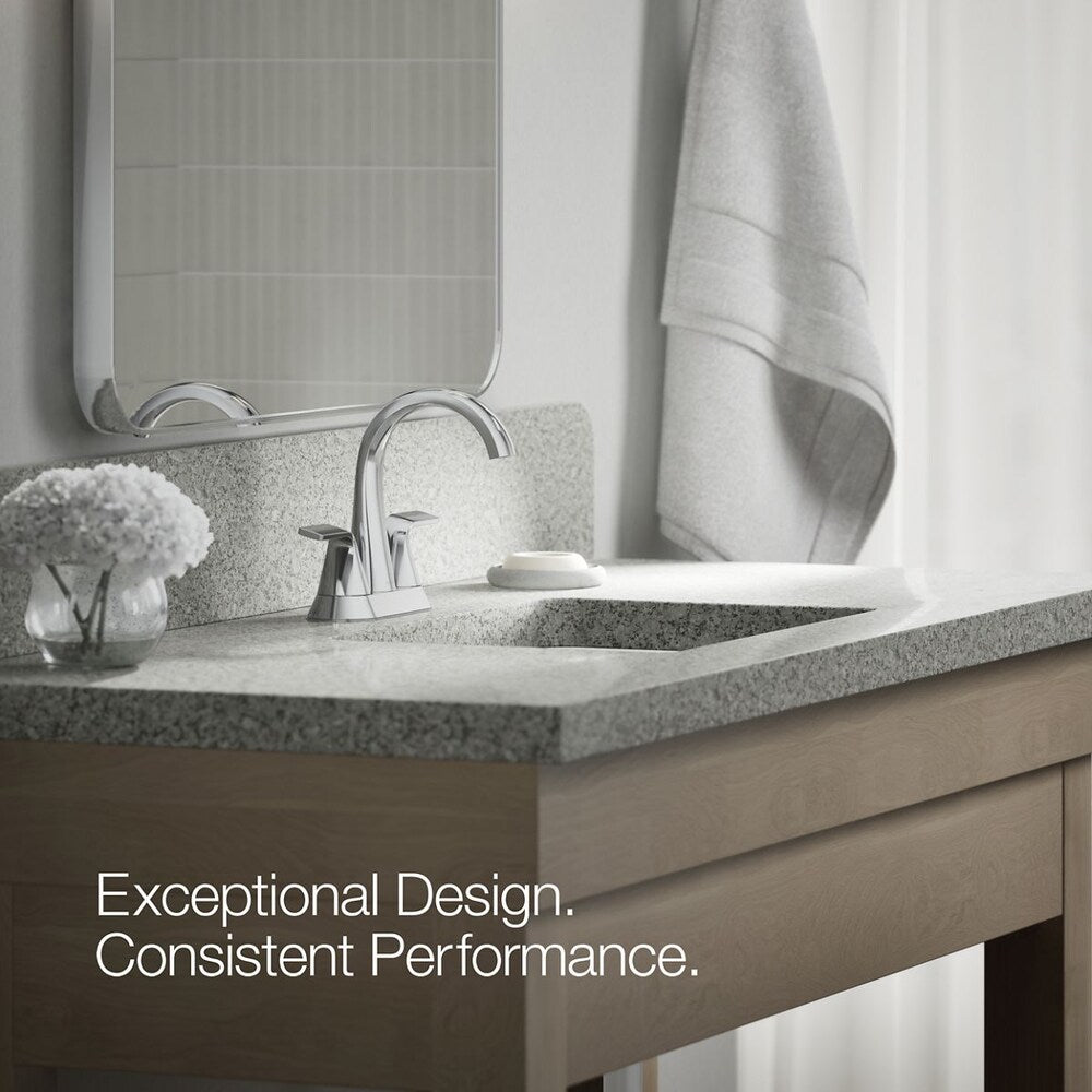 Cursiva 4-inch Centerset 2-Handle Bathroom Faucet in Polished Chrome