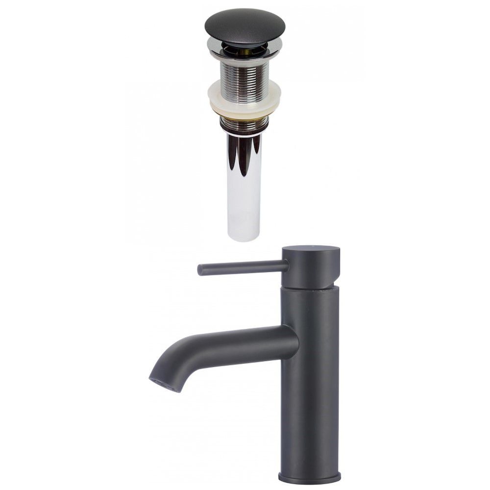 1 Hole CUPC Approved Lead Free Brass Faucet Set In Black Color - Drain Incl. AI-29490
