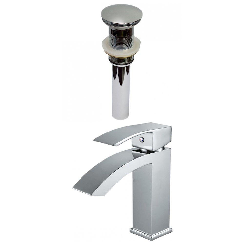 1 Hole CUPC Approved Lead Free Brass Faucet Set In Chrome Color - Overflow Drain Incl. AI-29501