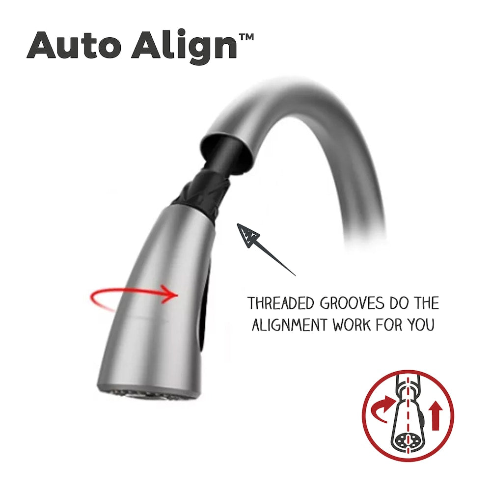 Robinet de cuisine à tirette/à bec rétractable en chrome poli Seahaven à 1 poignée/robinet d'évier de cuisine/robinet avec distributeur de savon