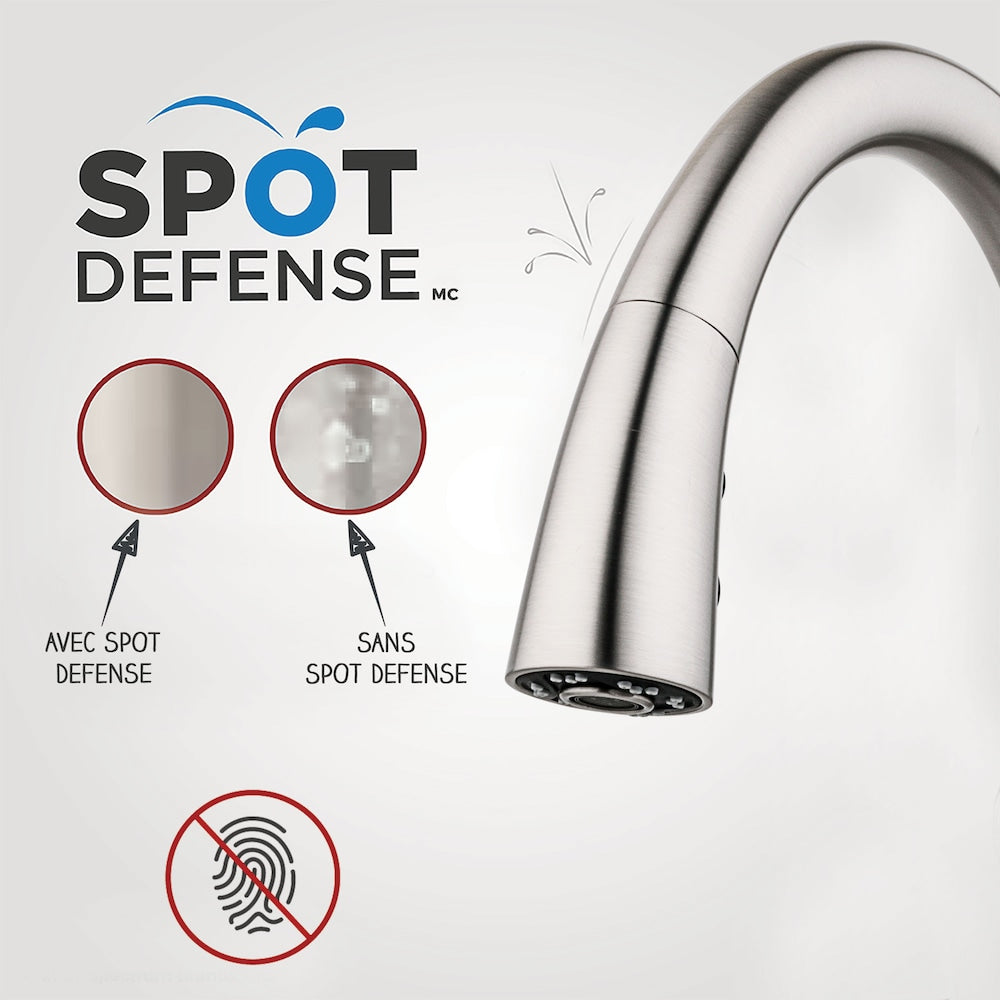 Ensemble de baignoire et de douche en nickel brossé Ladera/robinet de baignoire et de douche avec pomme de douche à 3 fonctions et robinet de baignoire