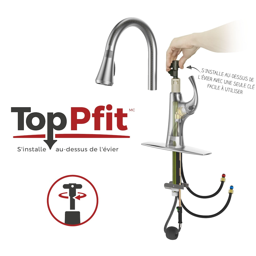 Wray 1-Handle Stainless Steel Pull Out/Pull Down Kitchen Faucet/Kitchen Sink Faucet/Tap with Soap Dispenser