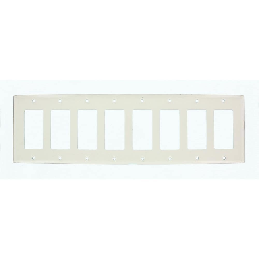 8-Gang Decora/GFCI Device Decora Wallplate, Painted Metal, White