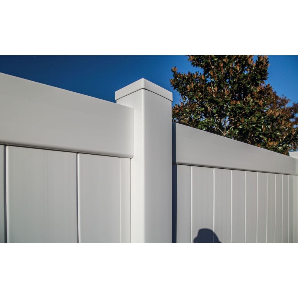 5 in. X 5 in. White vinyl fence Pyramid post top