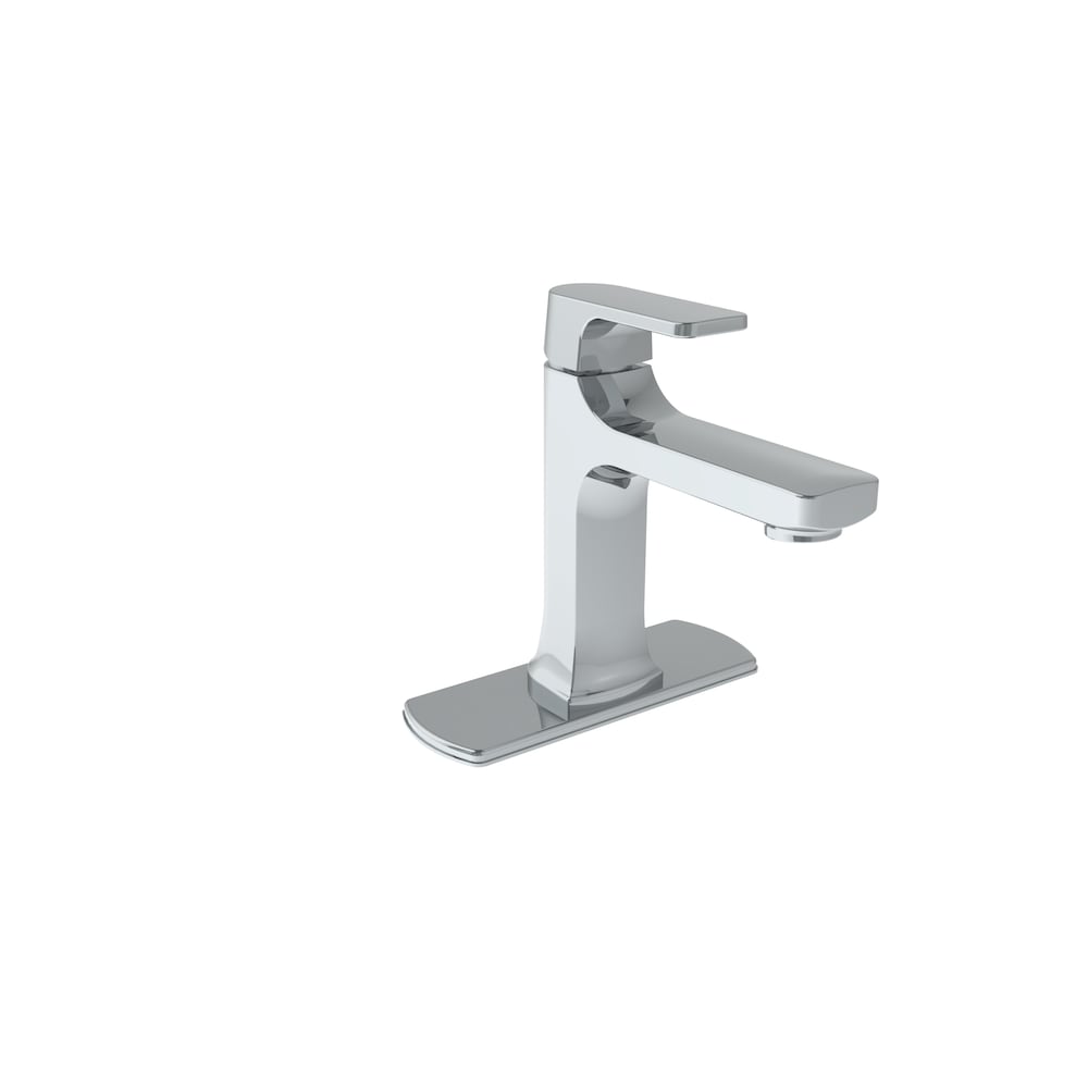 Robinet de lavabo de salle de bain à trou unique et poignée unique Lez en chrome poli (robinet, drain et plaque de pont inclus)