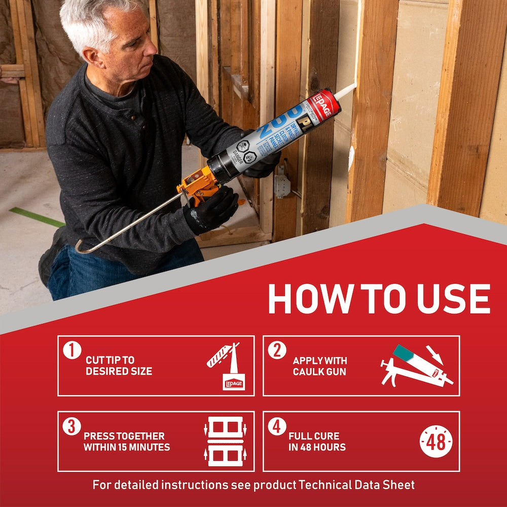 Adhésif de construction pour cloisons sèches PL 200, intérieur/extérieur, 295 ml