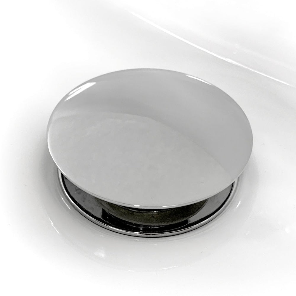 Robinet de salle de bain à poignée unique Hudson en chrome avec bonde escamotable