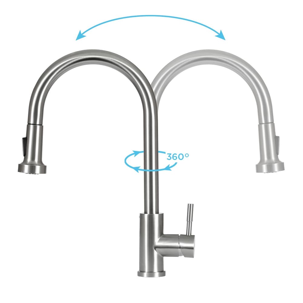 Robinet de cuisine rétractable en acier inoxydable Vienna