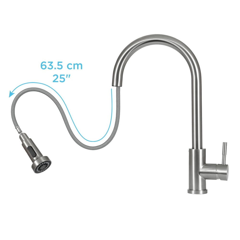 Robinet de cuisine rétractable en acier inoxydable Vienna
