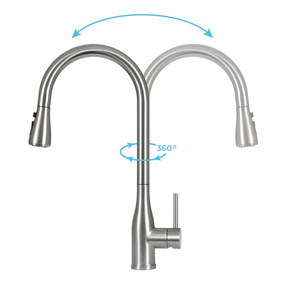Robinet de cuisine rétractable en acier inoxydable Juno