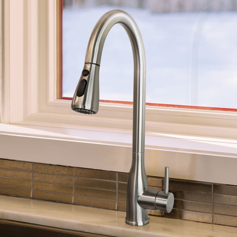 Robinet de cuisine rétractable en acier inoxydable Juno