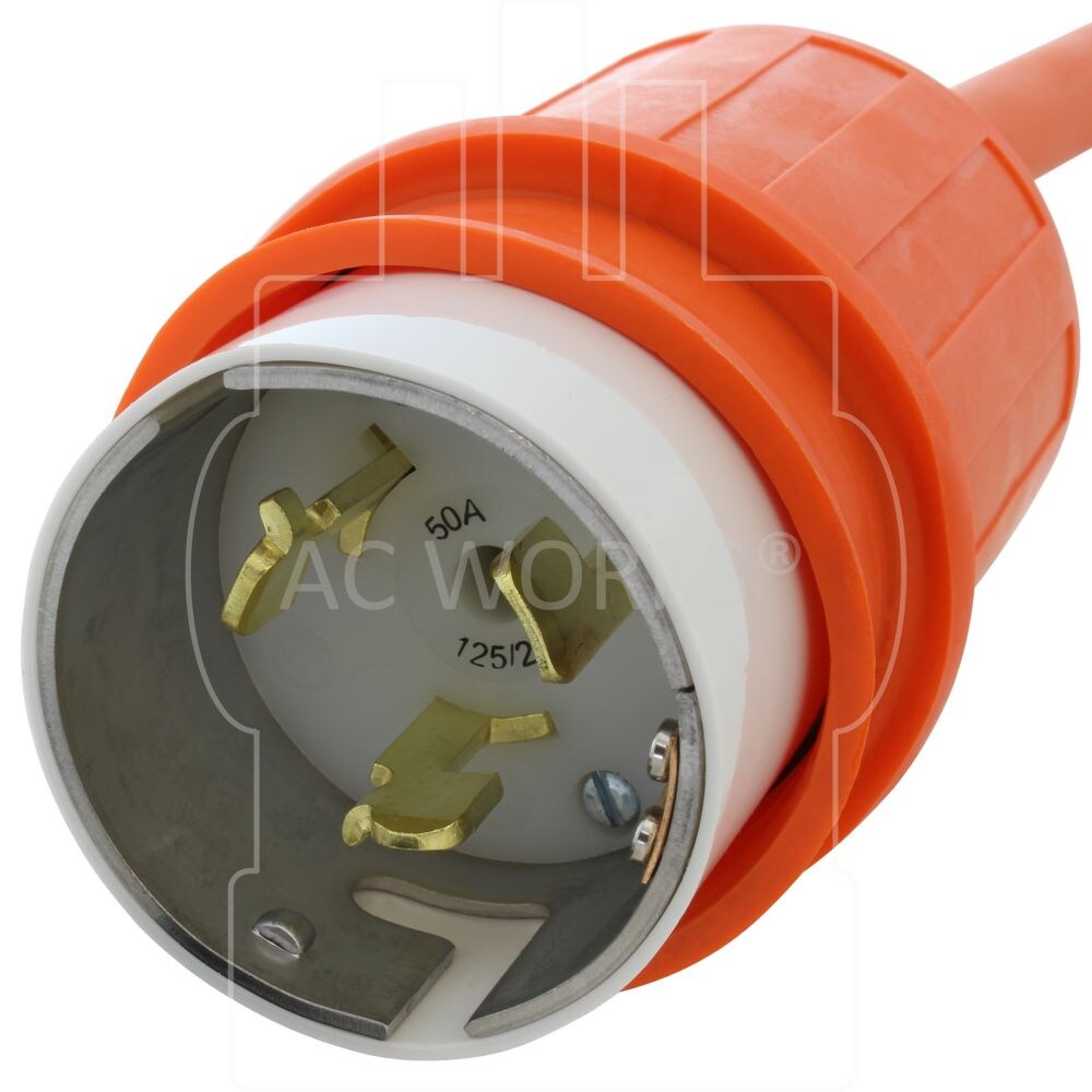 1.5FT 50A CS6365/ SS2-50P Locking Plug to 15/20A Household Outlet with 20A Breaker