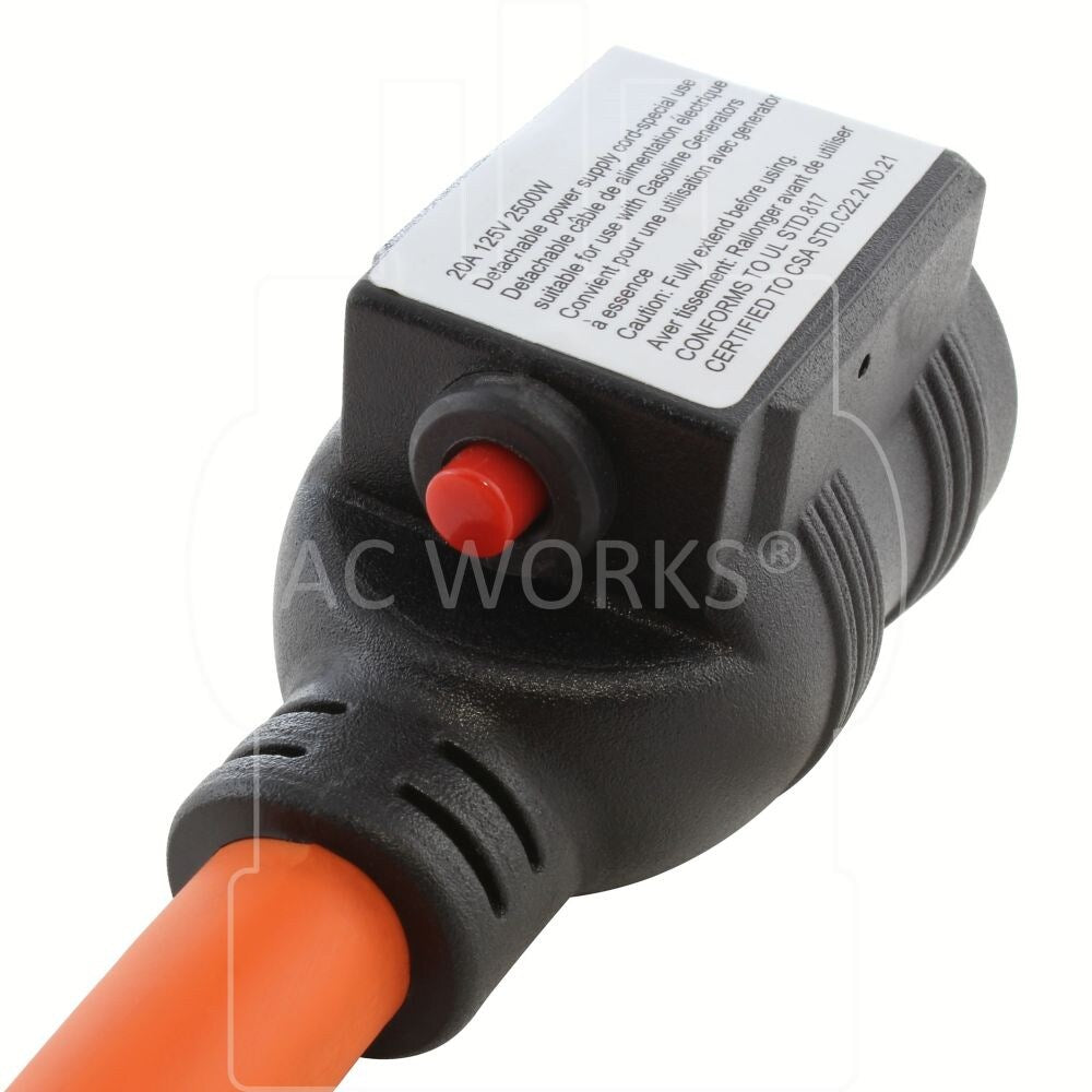 1.5FT 50A CS6365/ SS2-50P Locking Plug to 15/20A Household Outlet with 20A Breaker