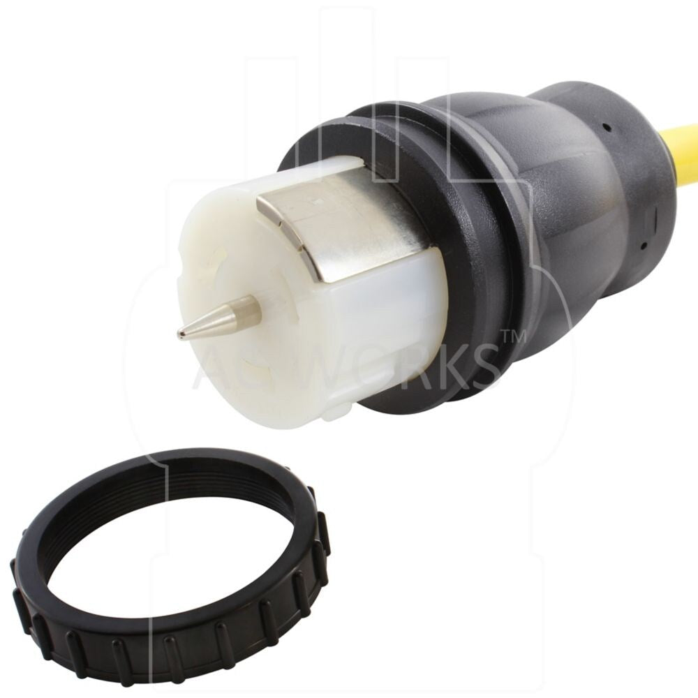 1.5FT Temporary Power RV 30A TT-30P Plug to CS6364 50A Locking Female Adapter