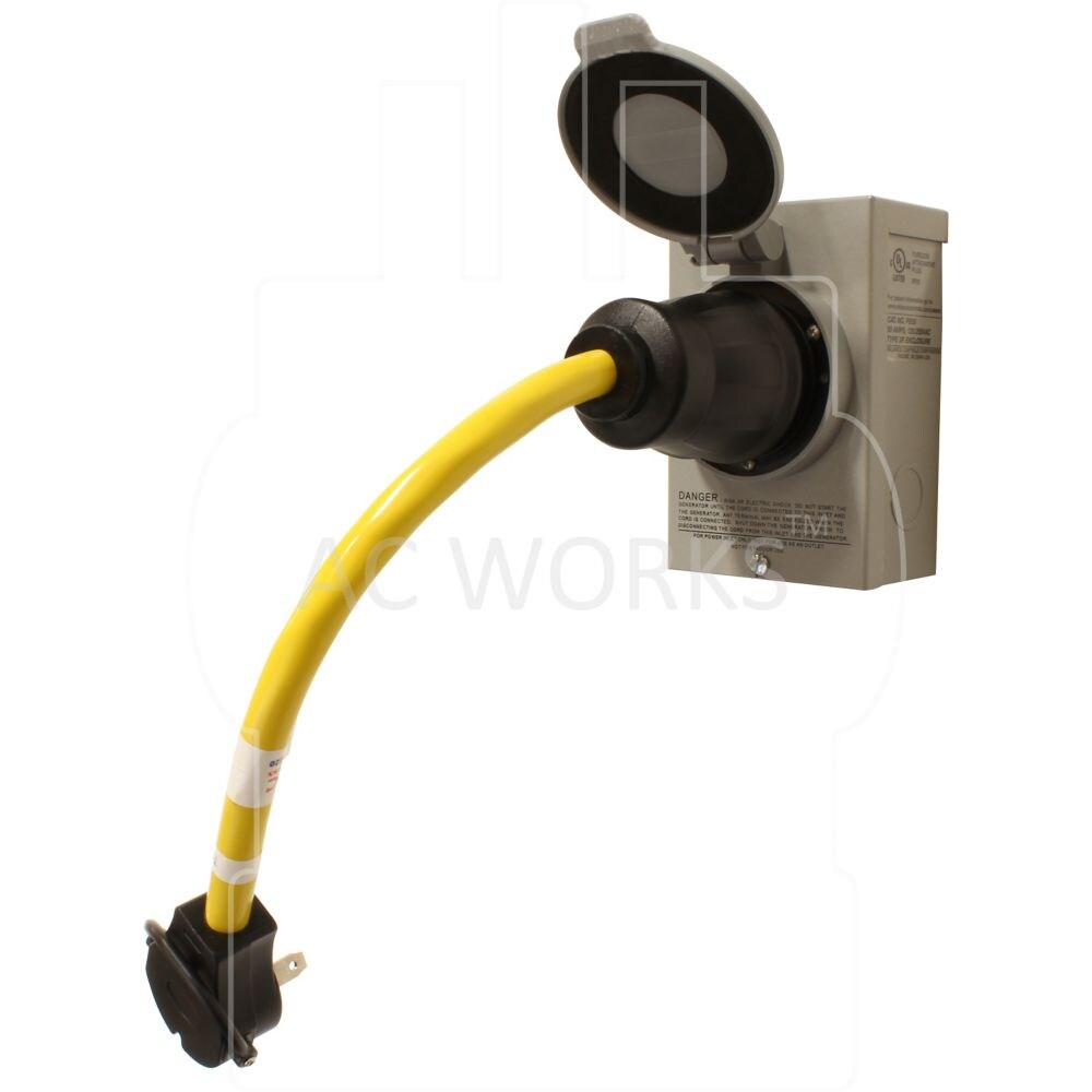 1.5FT Temporary Power RV 30A TT-30P Plug to CS6364 50A Locking Female Adapter