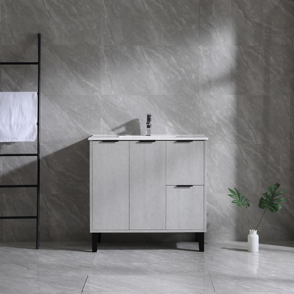 Buona Vanity with Ceramic Top, 36-inch Cement