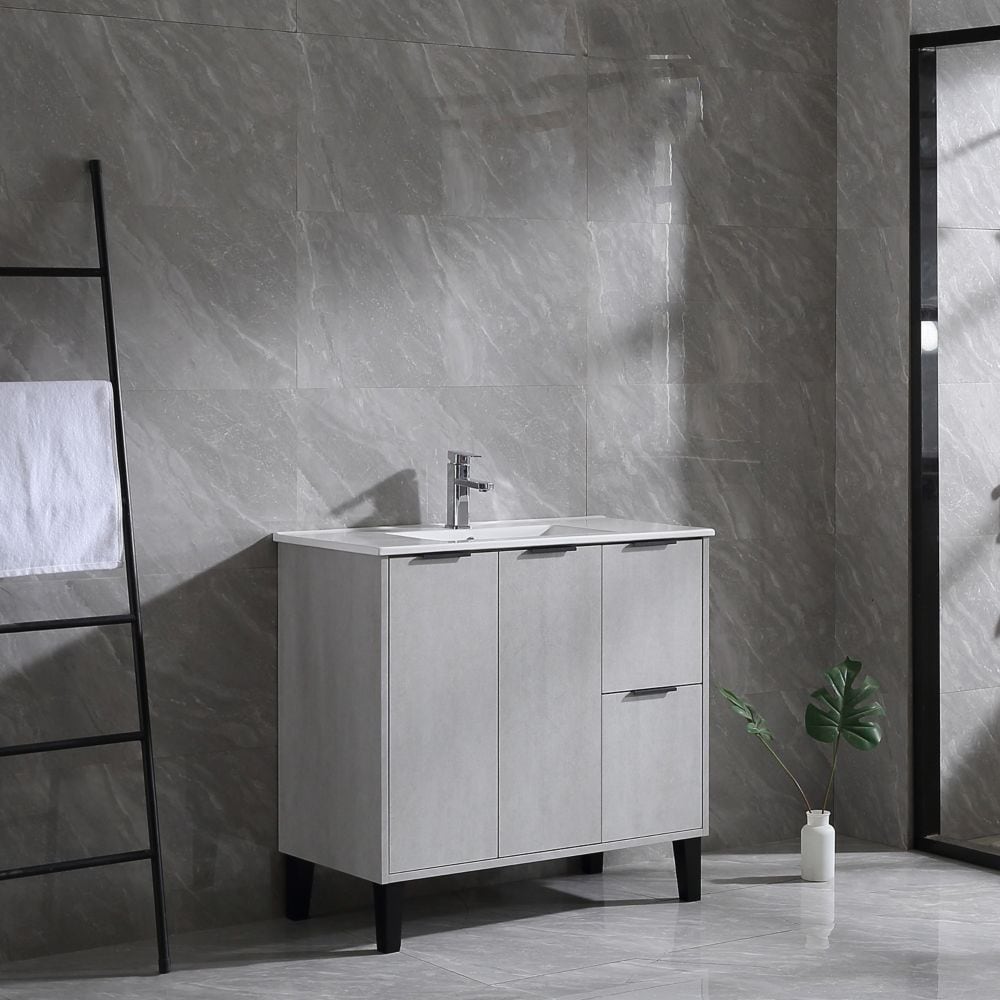 Buona Vanity with Ceramic Top, 36-inch Cement